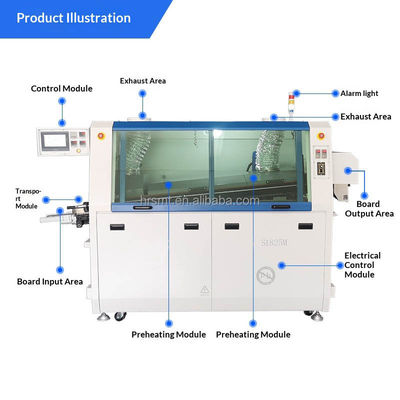 380V 60Hz SMT মিনি স্বয়ংক্রিয় ডুয়াল ওয়েভ পিসিবি থ্রু-হোল যথার্থ ওয়েভ সোল্ডারিং মেশিন পিএলসি টাচস্ক্রিন কন্ট্রোল সহ সীসা মুক্ত